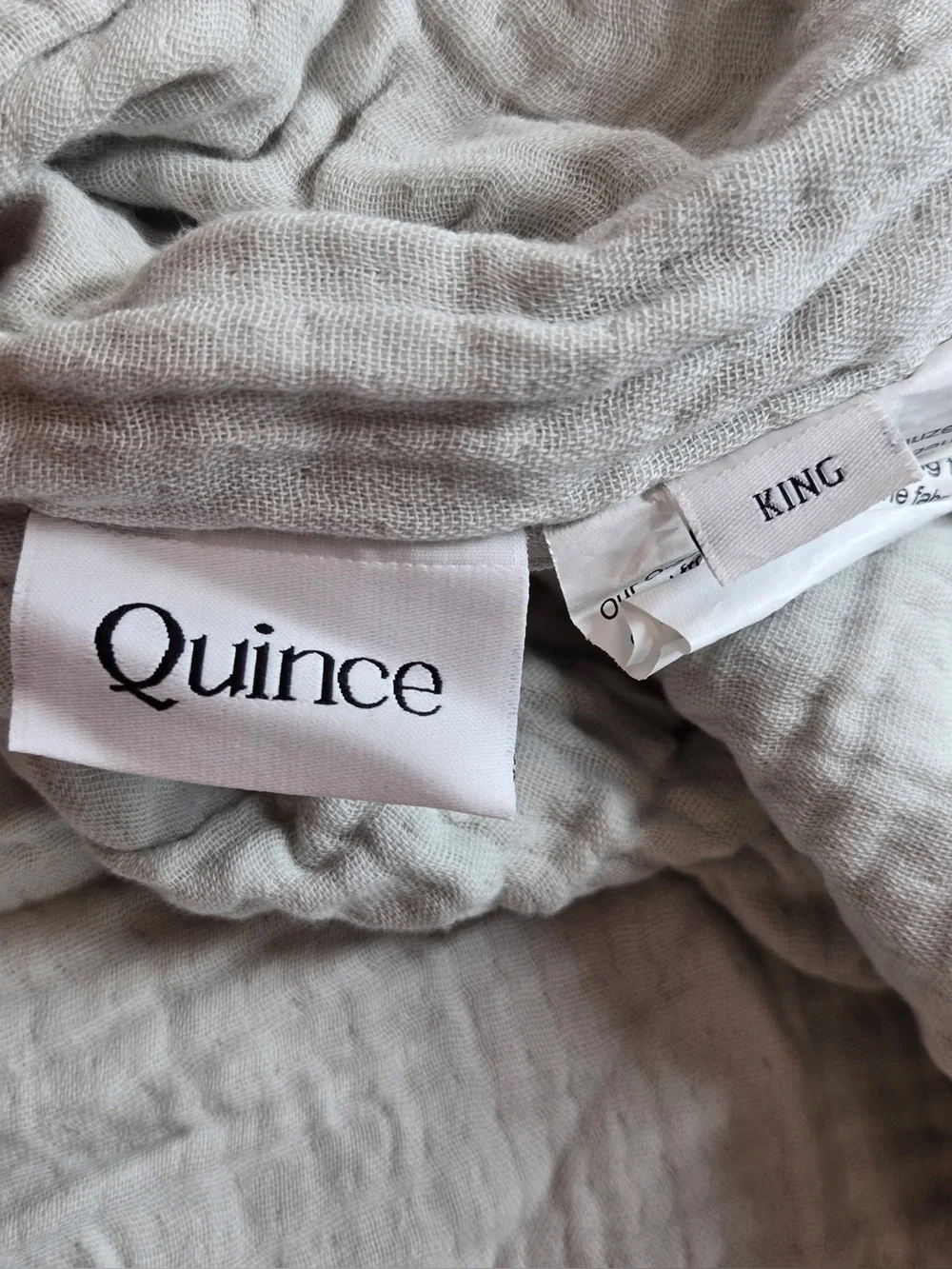 NWT QUINCE Organic Cotton Gauze Dream Quilt Set King/Cal King Mist 1084